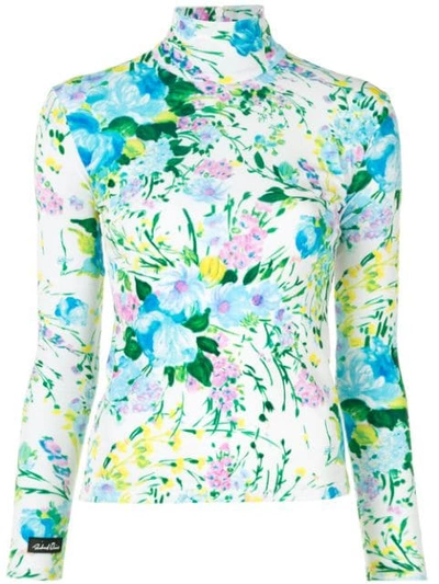 Richard Quinn Floral Turtle-neck Top In Multicolour