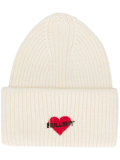 Philosophy Di Lorenzo Serafini Heart Ribbed Knit Beanie In Ivory