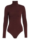 Wolford Colorado Turtleneck Bodysuit In Merlot