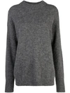 Tibi Airy Sweater In Heather Grey