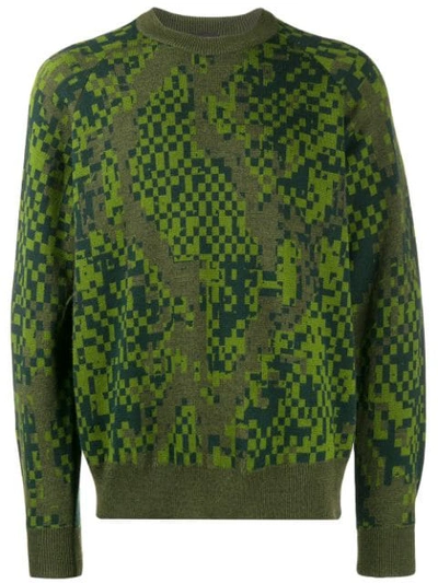 Just Cavalli Geo Print Jumper In 696j Green