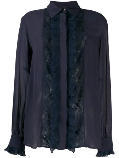 Just Cavalli Bluse Mit Spitzeneinsätzen In 487 Blue