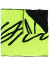 Just Cavalli Woven Logo Scarf In Green