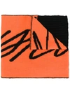 Just Cavalli Oversized Logo Scarf In Orange
