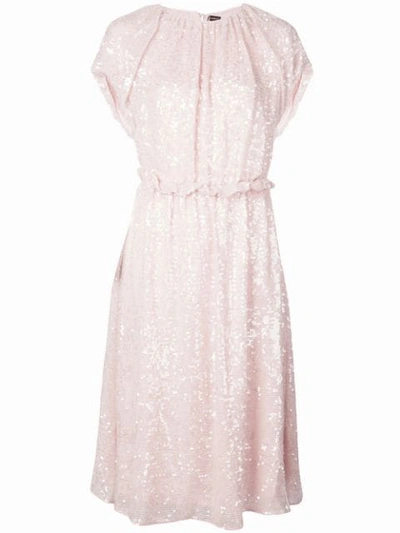 Adam Lippes Sequined Midi Dress In Pink