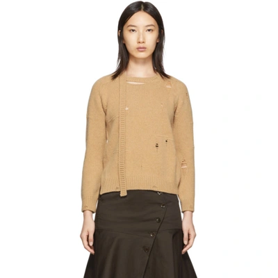 Marc Jacobs Worn Torn Knitted Jumper In 260 Beige