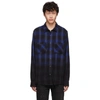 Amiri Distressed Check Shirt In Blue