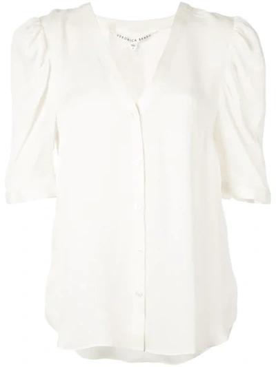 Veronica Beard Garland Button Blouse In White