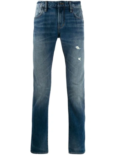 John Varvatos Distressed Jeans In Blue