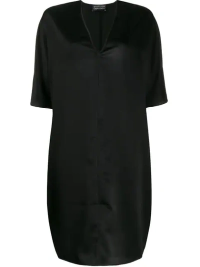 Gianluca Capannolo V-neck Loose Dress In Black