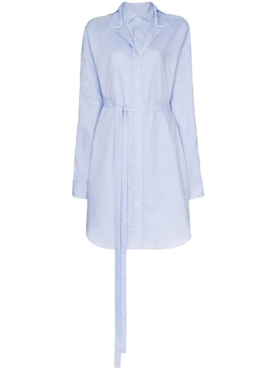 Y/project Double Collar Shirt Dress In F40 Light Blue