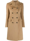 Tagliatore Double-breasted Midi Coat In A593 Beige