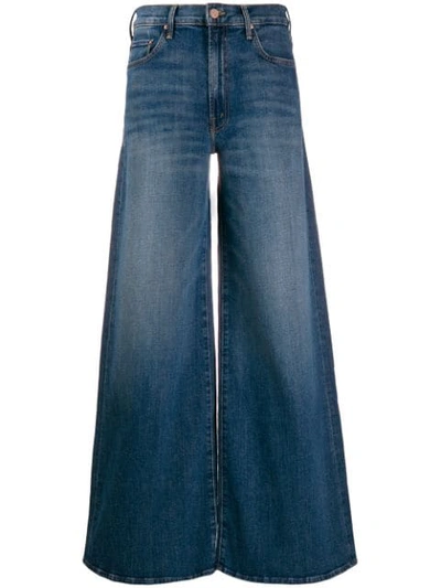 Mother High Waisted Wide Leg Jeans In Blue