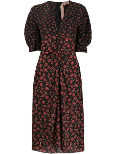 N°21 Floral Print Dress In Black