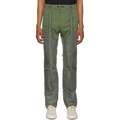 Fear Of God Green Nylon Canvas Double Front Work Trousers In 310armygrn