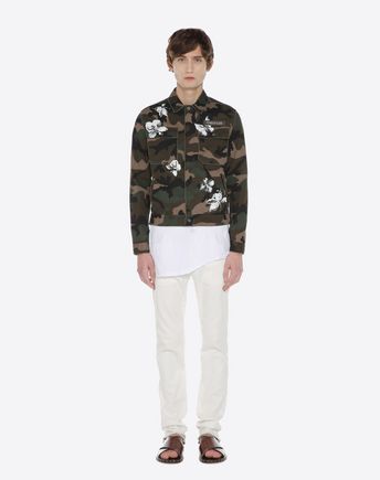 Valentino Camouflage Butterfly Print Cotton Blouson Jacket In Military ...