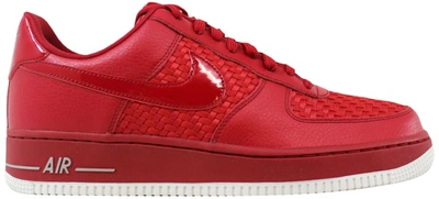 Pre-owned Nike Air Force 1 Low '07 Lv8 Woven Gym Red White Chrome In Gym Red/gym Red-summit White-chrm