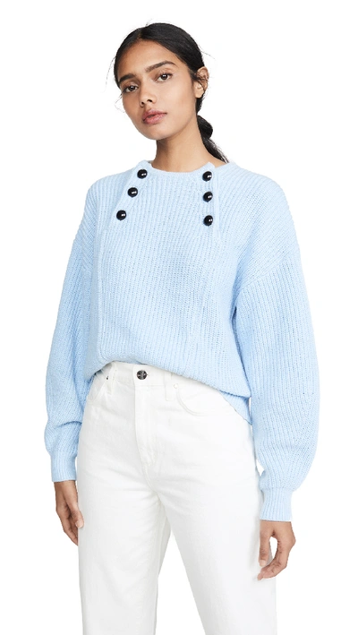 Rebecca Minkoff Natalie Front Button Sweater In Light Blue
