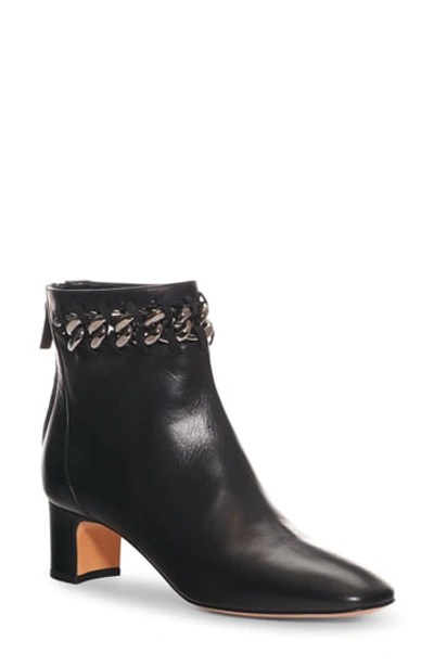 Valentino Garavani Metal-weave Leather Block Heel Booties In Black