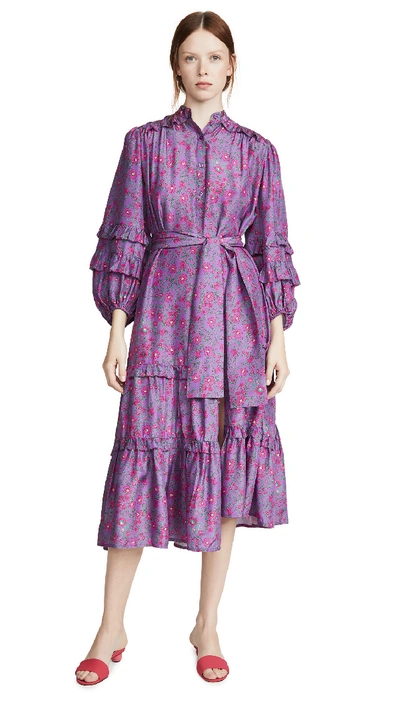 Apiece Apart Gracia Flamenca Dress In Potpourri Plum