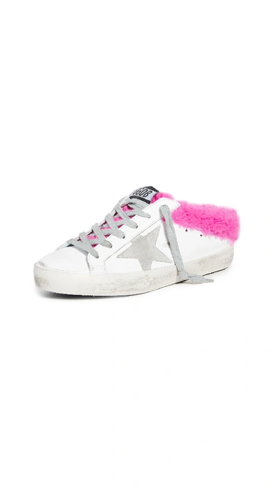 Golden Goose Superstar Sabot Sneakers In White/ice/pink