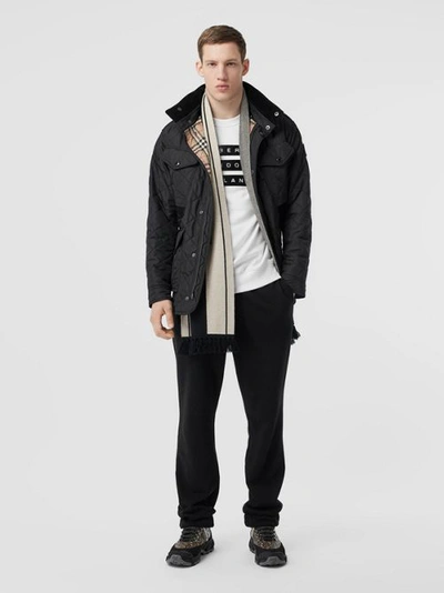 Burberry Packaway Hood Quilted Thermoregulated Field Jacket In Black