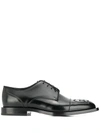 Fendi Karligraphy Motif Embroidered Oxford Shoes In Black