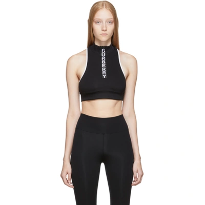 Burberry Logo Detail Stretch Jersey Cropped Top In Black