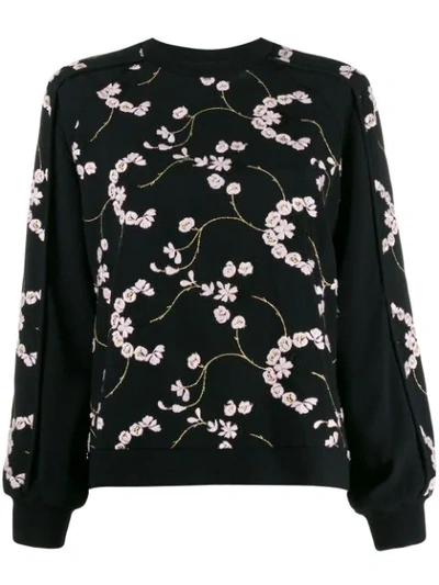 Giambattista Valli Floral Sweatshirt In Black