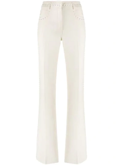 Giambattista Valli Studded Flared Trousers In White