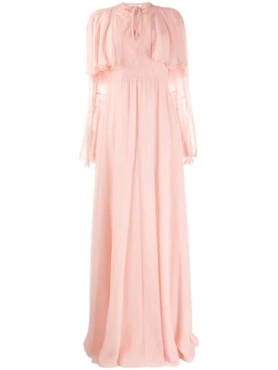 Giambattista Valli Lace Detail Evening Dress In Pink