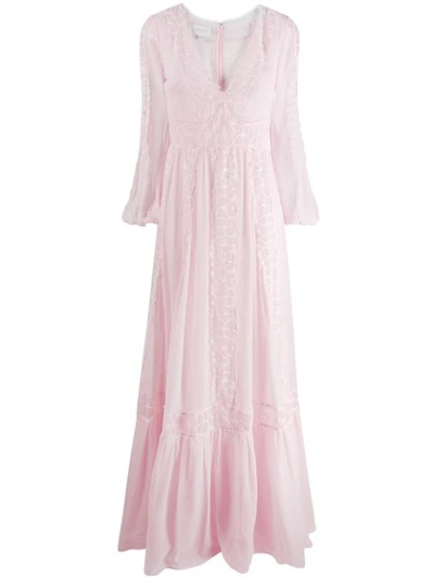 Giambattista Valli Embroidered Detail Evening Dress In 4262- Rose