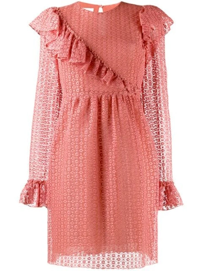 Giambattista Valli Ruffle Trim Dress In Pink