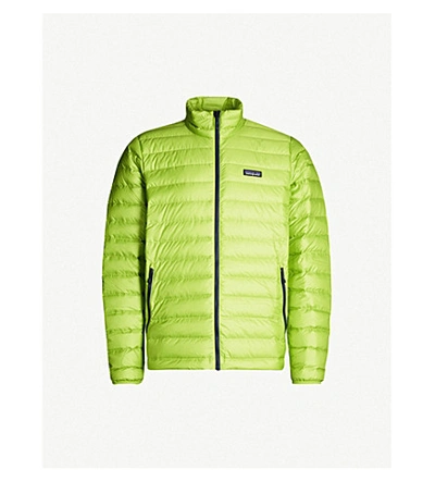 Patagonia Funnel-neck Shell-down Jacket In Peppergrass Green