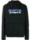 Patagonia Logo-print Drawstring Hoodie In Black