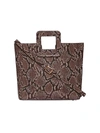 Staud Shirley Snakeskin-embossed Leather Tote In Gray Pattern