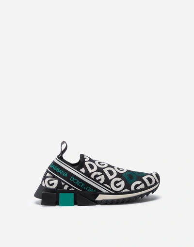 Dolce & Gabbana Stretch Mesh Sorrento Sneakers With Dg Logo In Multicolor