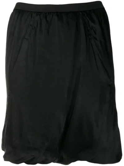 Rick Owens Ruched Design Skirt In Black
