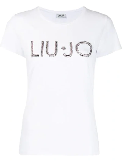 Liu •jo Embellished Logo T-shirt In White