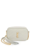 Saint Laurent Leather Monogramme Mini Lou Crossbody Bag In Crema Soft