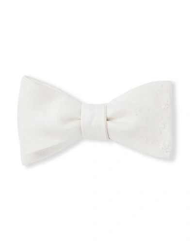 Title Of Work Organza Overlay Beaded Bow Tie, Ivory