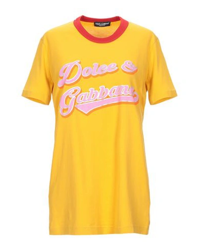 Dolce & Gabbana T-shirts In Yellow