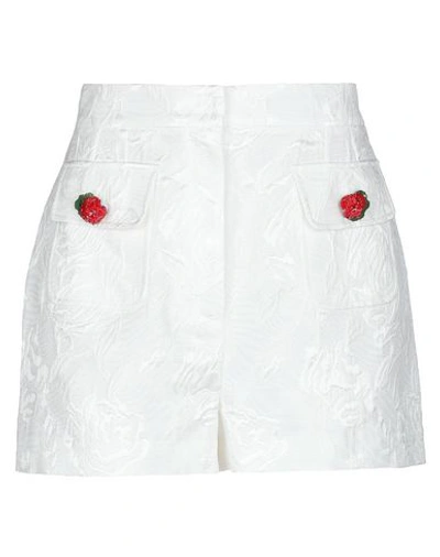 Dolce & Gabbana Woman Shorts & Bermuda Shorts White Size 8 Cotton, Silk, Viscose