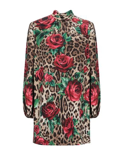 Dolce & Gabbana Short Dresses In Beige