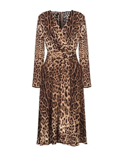 Dolce & Gabbana 3/4 Length Dresses In Khaki