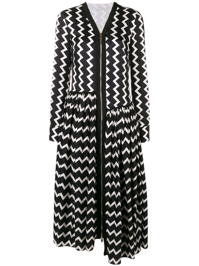 Stella Mccartney Sage Asymmetric Striped Silk-satin Jacquard Midi Dress In Black
