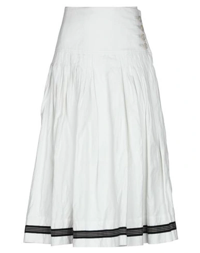 Pauw Knee Length Skirt In White