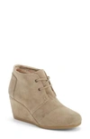 Toms 'desert' Wedge Bootie In Taupe Suede