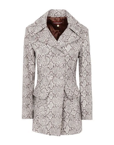 Alexa Chung Snakeskin Jacket In Brown