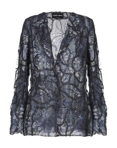 Giorgio Armani Suit Jackets In Dark Blue